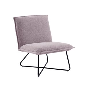 Linon Home Decor Kaylon Midcentury Grey Sherpa Accent Chair