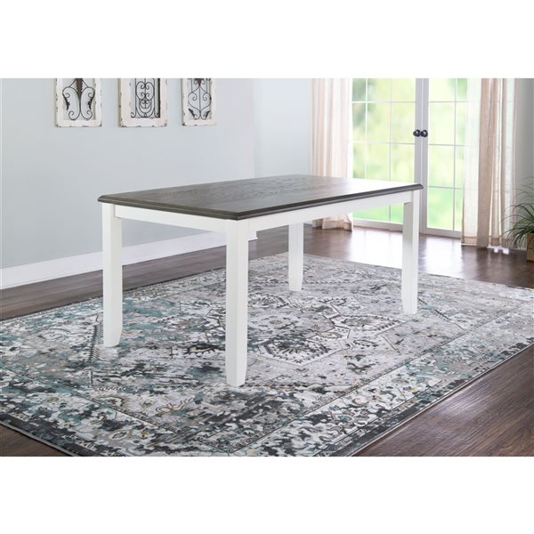 Linon Home Decor 36 x 60 Jericho Smokey White Rectangular Dining Table