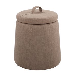 Linon Home Decor 16-in Keeling Brown Storage Ottoman