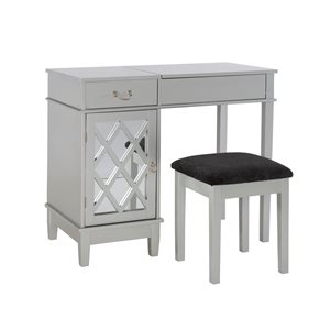 Linon Home Decor 36-in Lombardy Silver Makeup Vanity