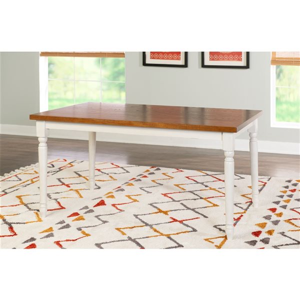 Table à manger rectangulaire Weston 36 x 60 po par Linon Home Decor, blanc