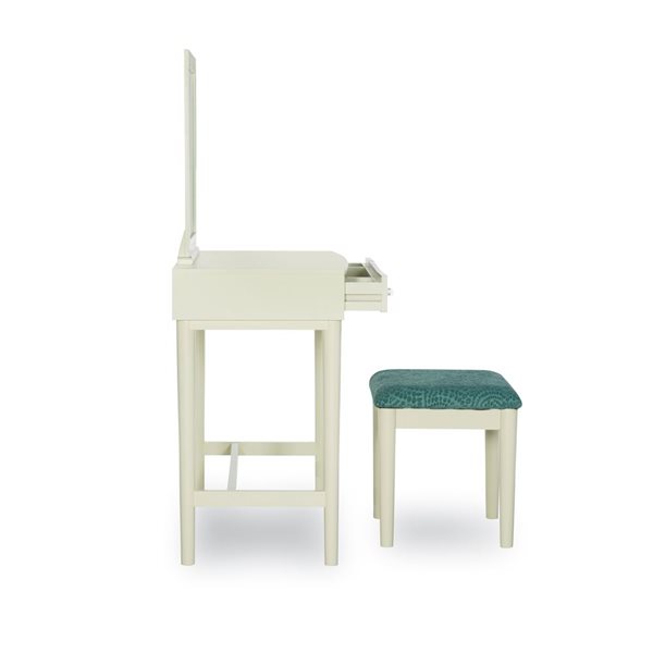 Coiffeuse Princoss de 18 po avec tabouret par Linon Home Decor, crème