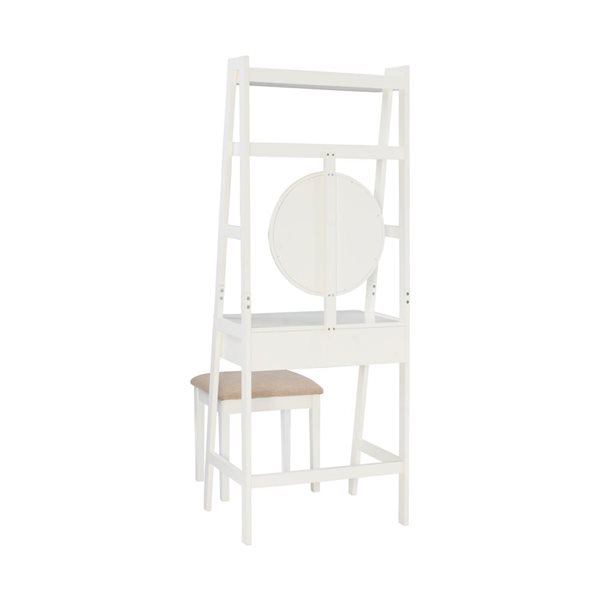 Coiffeuse Leslie de 26 po avec tabouret par Linon Home Decor, blanc