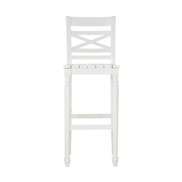 Tabouret de bar à dossier Strauss par Linon Home Decor, blanc