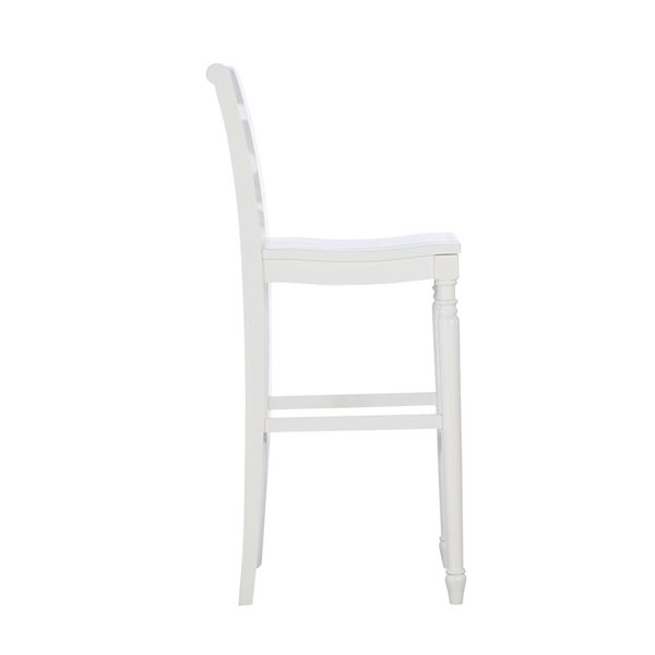 Tabouret de bar à dossier Strauss par Linon Home Decor, blanc