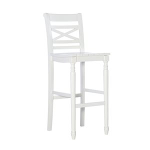 Tabouret de bar à dossier Strauss par Linon Home Decor, blanc