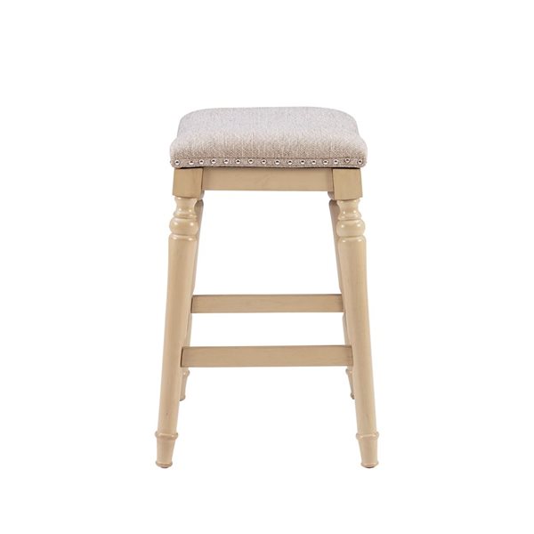 Linon Home Decor Louise Cream Backless Counter Stool
