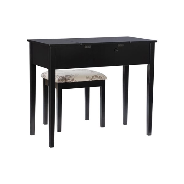 Linon Home Decor 36-in Lyndale Butterfly Black Makeup Vanity