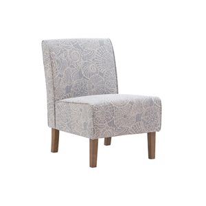 Linon Home Decor Lenez Farmhouse Stone Grey Slipper Chair