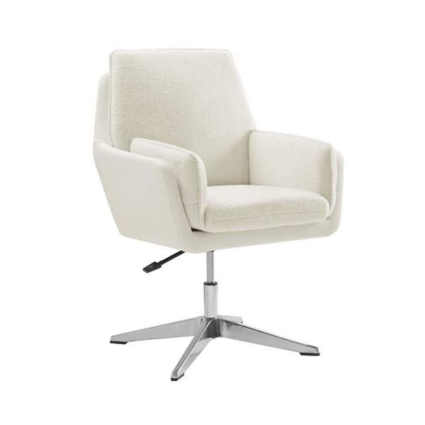 Linon Home Decor Mulherin Modern White Swivel Chair