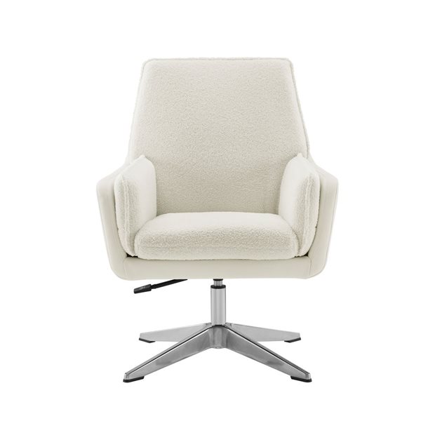 Linon Home Decor Mulherin Modern White Swivel Chair