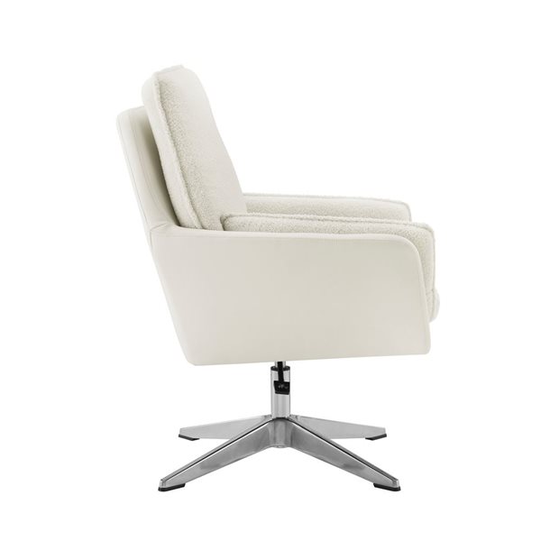 Linon Home Decor Mulherin Modern White Swivel Chair