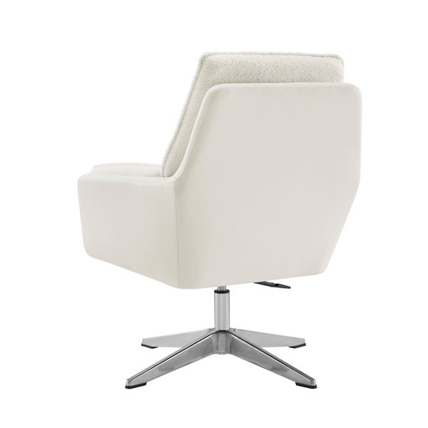 Linon Home Decor Mulherin Modern White Swivel Chair