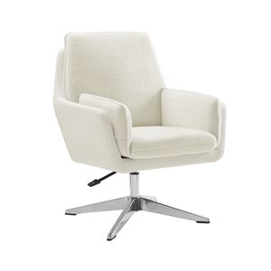 Linon Home Decor Mulherin Modern White Swivel Chair