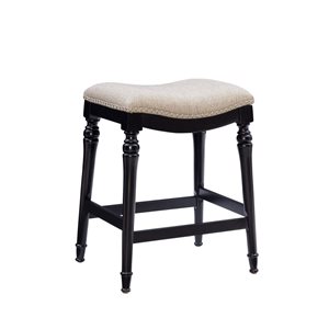 Tabouret de comptoir sans dossier Louise par Linon Home Decor, noir