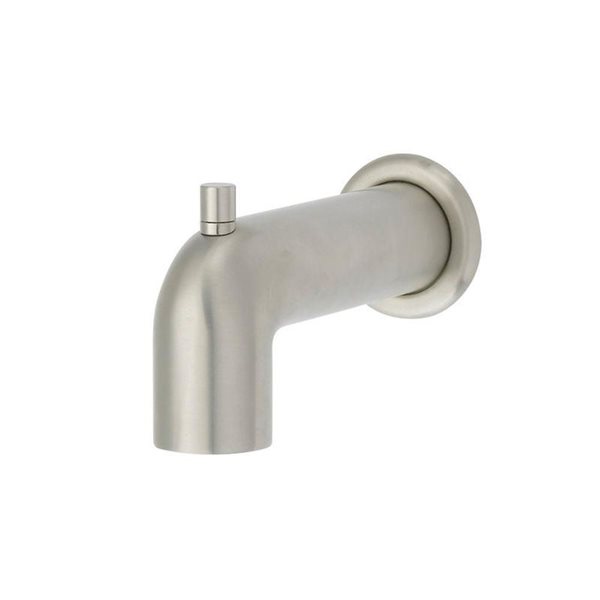 CraftX Brushed Nickel 6-1/3-in Bathtub Spout with Diverter