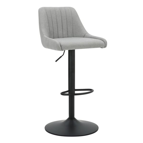 Tabouret de comptoir de 26 po !nspire moderne avec siège pivotant gris et noir (paquet de 2)