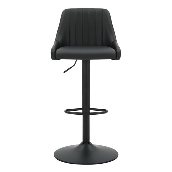 !nspire 26-in Black Modern Counter Stool with Swivel Seat (Set of 2)