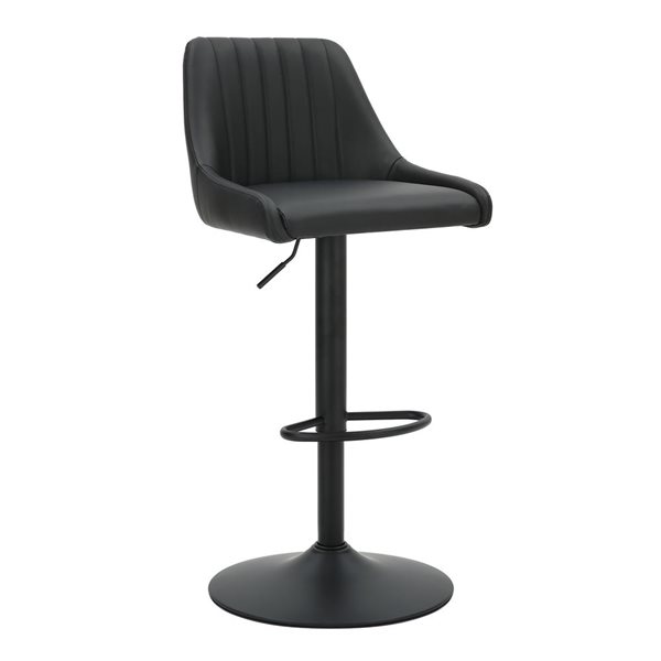 Tabouret de comptoir de 26 po !nspire moderne avec siège pivotant noir (paquet de 2)