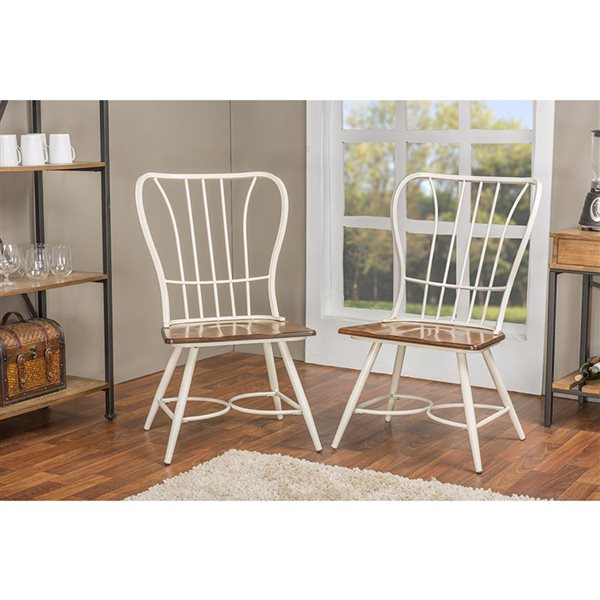 Baxton Studio Longford Traditional Side Chair with Metal Frame - Set of 2