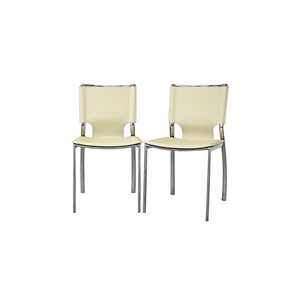 Baxton Studio Montclare Contemporary Faux Leather Upholstered Side Chair with Metal Frame - Set of 2