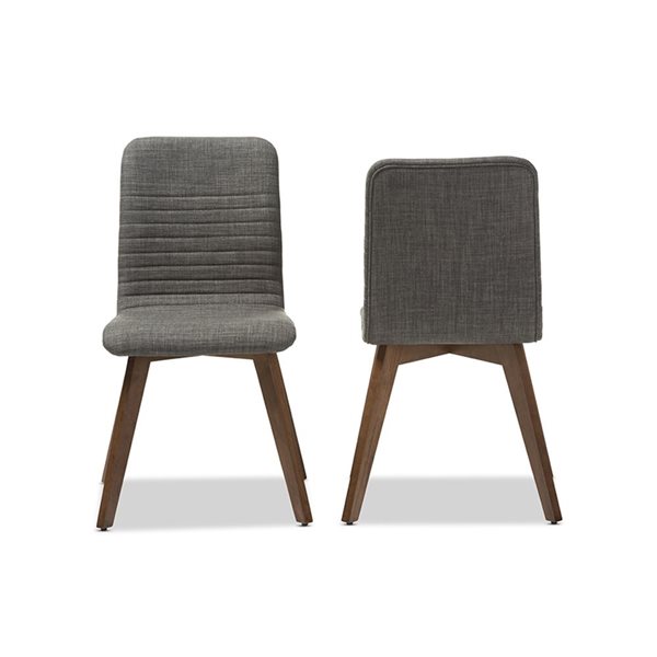 Baxton Studio Sugar Traditional Polyester Upholstered Side Chair with Wood Frame - Set of 2