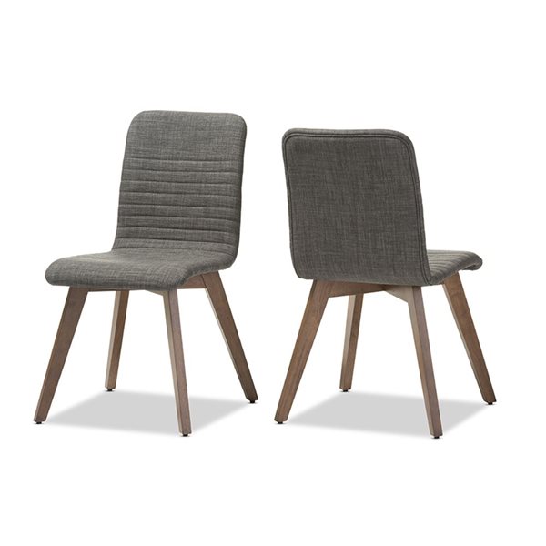 Baxton Studio Sugar Traditional Polyester Upholstered Side Chair with Wood Frame - Set of 2