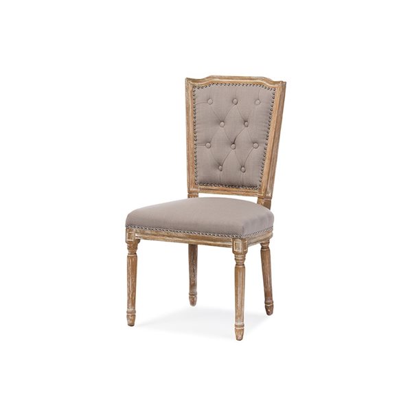 Baxton Studio Estelle Traditional Polyester Upholstered Side Chair