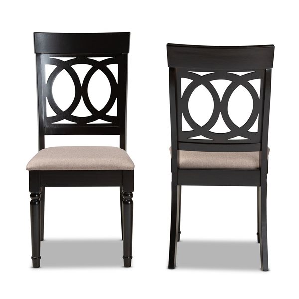 Baxton Studio Lucie Contemporary Polyester Upholstered Side Chair with Wood Frame - Set of 2