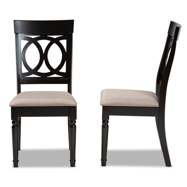 Baxton Studio Lucie Contemporary Polyester Upholstered Side Chair with Wood Frame - Set of 2