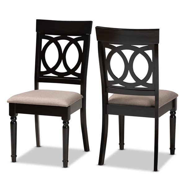 Baxton Studio Lucie Contemporary Polyester Upholstered Side Chair with Wood Frame - Set of 2