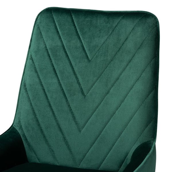 Baxton Studio Priscilla Green Contemporary Polyester Upholstered Side Chair with Wood Frame - Set of 2