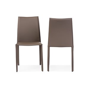 Baxton Studio Rockford Faux Leather Upholstered Contemporary Side Chair with Metal Frame - Set of 2