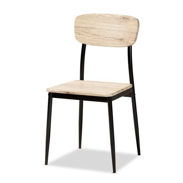 Baxton Studio Honore Transitional Side Chair with Wood Frame - Set of 4