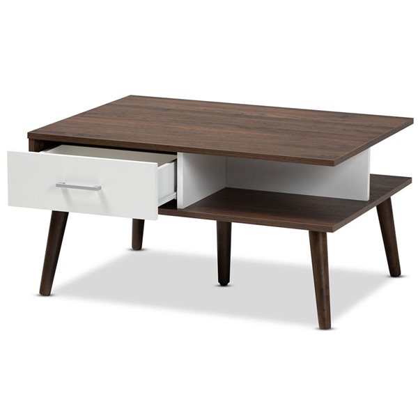 Baxton Studio Merlin Walnut Brown Wood Coffee Table
