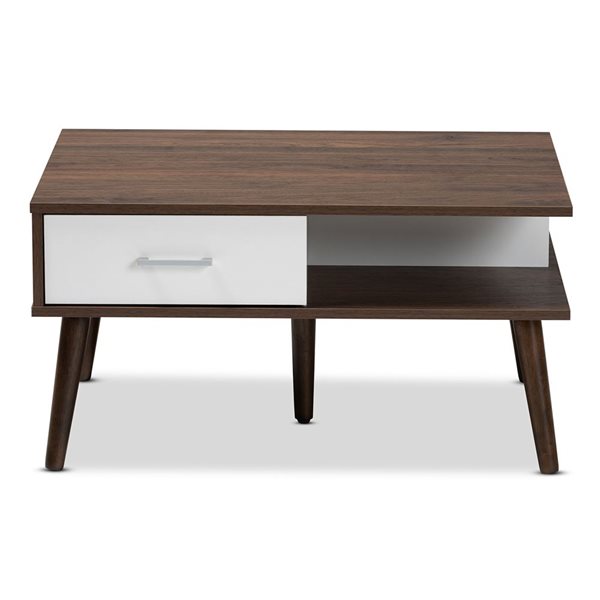 Baxton Studio Merlin Walnut Brown Wood Coffee Table