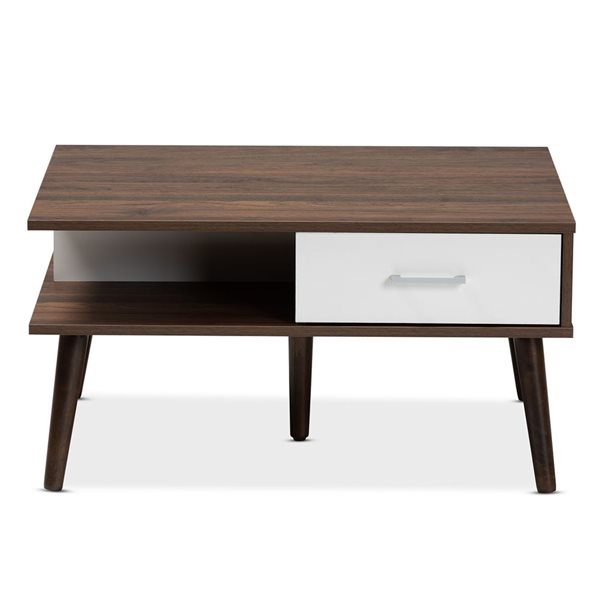 Baxton Studio Merlin Walnut Brown Wood Coffee Table