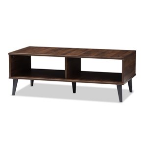 Baxton Studio Pierre Walnut Brown Wood Coffee Table