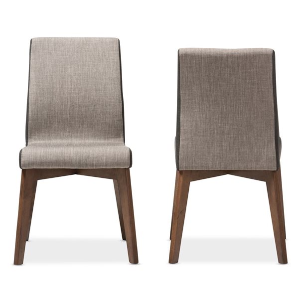 Baxton Studio Kimberly Traditional Polyester Upholstered Side Chair with Wood Frame - Set of 2