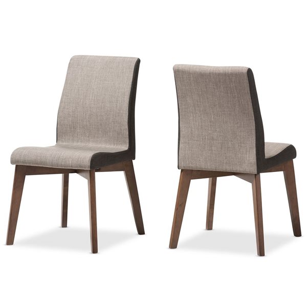 Baxton Studio Kimberly Traditional Polyester Upholstered Side Chair with Wood Frame - Set of 2