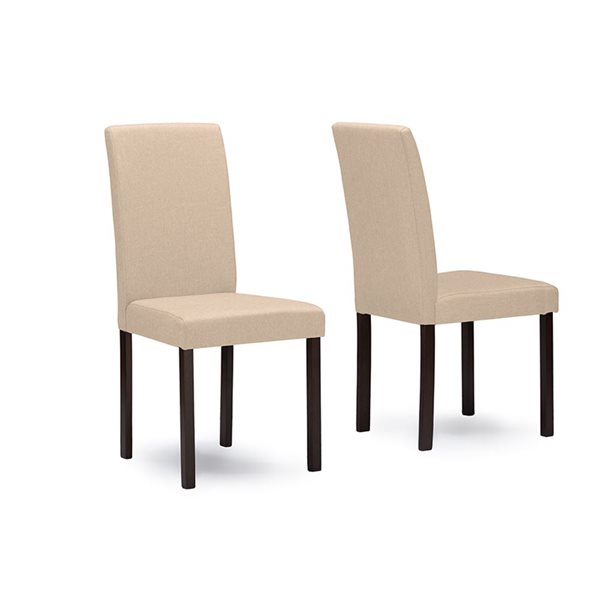 Baxton Studio Andrew Polyester Upholstered Contemporary Side Chair with Wood Frame - Set of 4