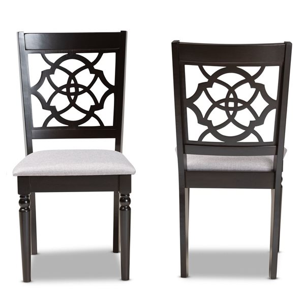 Baxton Studio Renaud Contemporary Polyester Upholstered Side Chair with Wood Frame - Set of 2