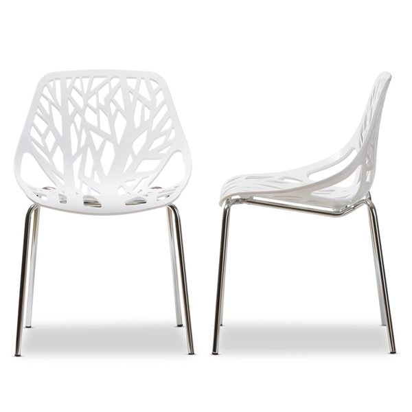 Baxton Studio Modern Contemporary Side Chair with Metal Frame - Set of 2