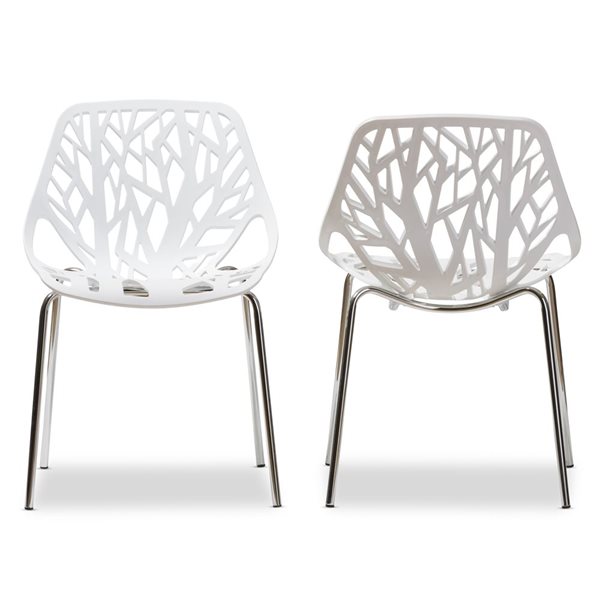 Baxton Studio Modern Contemporary Side Chair with Metal Frame - Set of 2