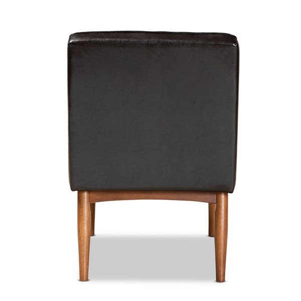 Baxton Studio Daymond Traditional Faux Leather Upholstered Side Chair with Wood Frame