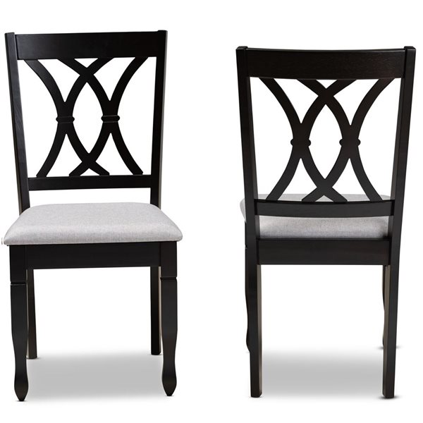 Baxton Studio Reneau Contemporary Polyester Upholstered Side Chair with Wood Frame - Set of 2