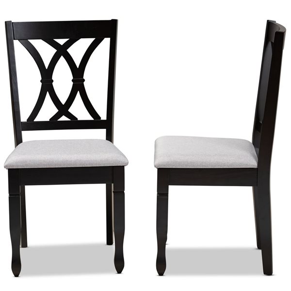 Baxton Studio Reneau Contemporary Polyester Upholstered Side Chair with Wood Frame - Set of 2