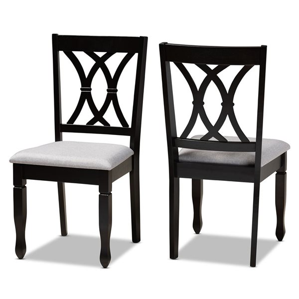 Baxton Studio Reneau Contemporary Polyester Upholstered Side Chair with Wood Frame - Set of 2