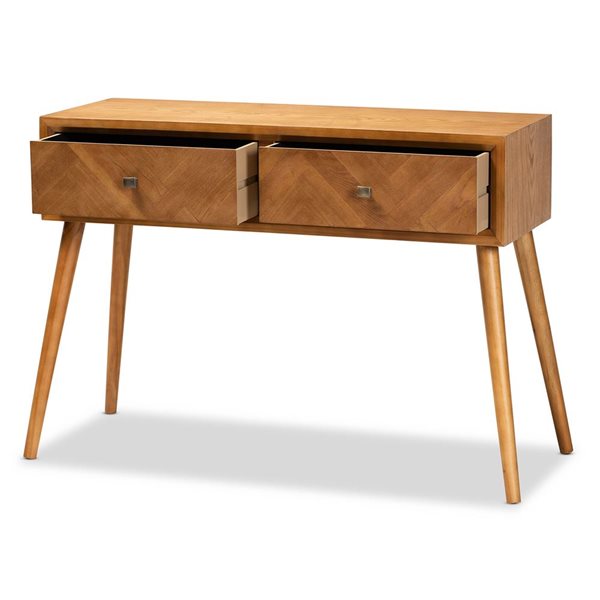 Baxton Studio Mae Natural Brown Mid-Century Console Table