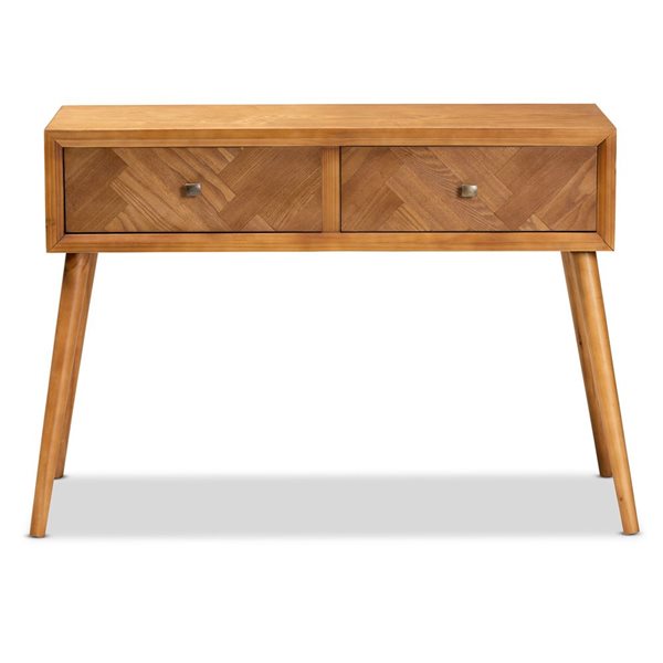 Baxton Studio Mae Natural Brown Mid-Century Console Table